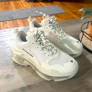 Balenciaga Women’s Triple S Sneaker - Clear Sole/Eggshell